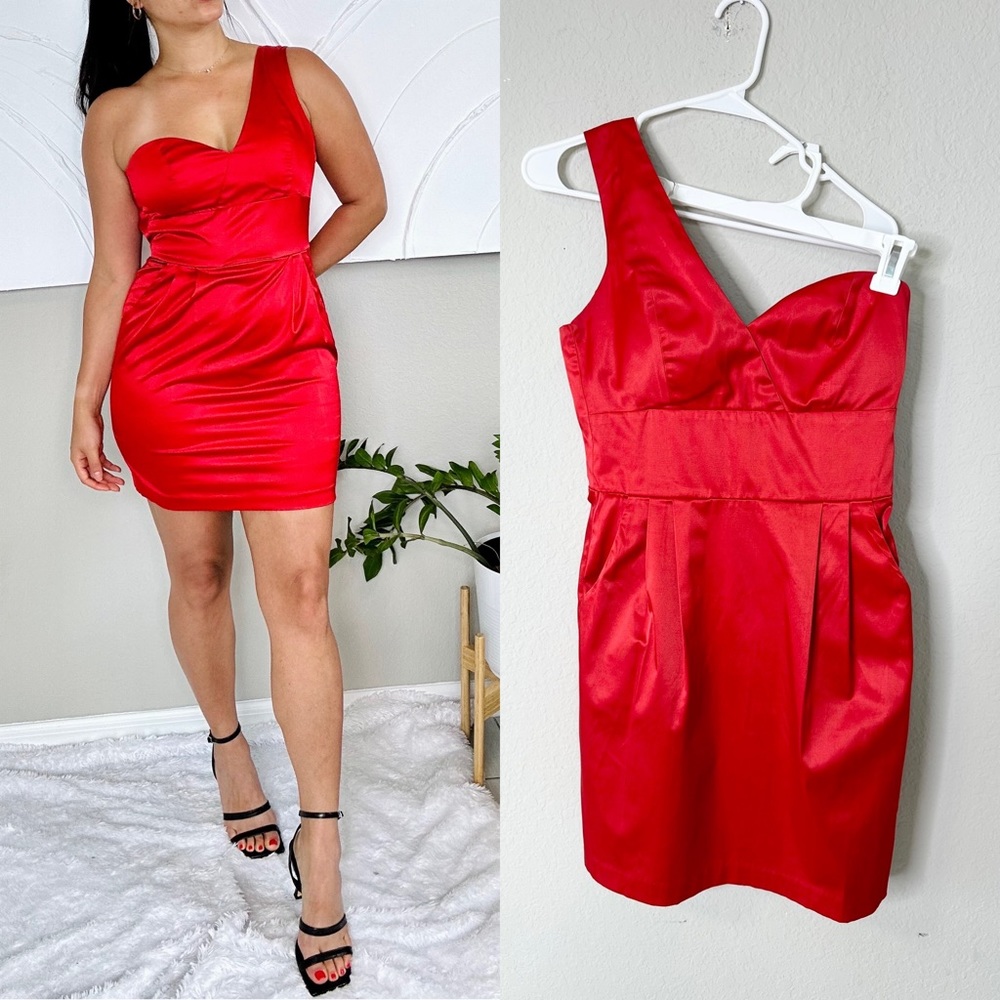 Blaque Label One Shoulder Red Mini Dress